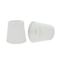Aspen Creative 32718-2 Small Hardback Empire Shape Chandelier Clip-On Lamp Shade Set (2 Pack), Transitional Design in White, 4" bottom width (3" x 4" x 4")