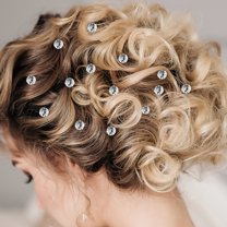 Dytern Party 12pcs Mini Rhinestone Spiral Hair Hair Clips for Wedding Bridal Prom Party Decor