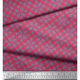 thumbnail image 3 of Soimoi Pink Viscose Chiffon Fabric Square & Triangle Geometric Print Fabric by the Yard 42 Inch Wide, 3 of 3