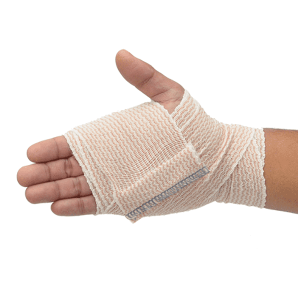 Dealmed Elastic Bandage Wrap 4" with Self Closure, Stretched Compression (50 Rolls/Case)