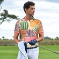 thumbnail image 5 of Balery Succulent And Cactus Printed Men’s Short Sleeve Polo Shirt, Midweight Men's Shirt,Golf Polo shirts -Medium, 5 of 8