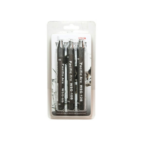 PACIFIC ARC WSG3A JUMBO WATERSOLUBLE GRAPHITE STICKS SOFT 3PC SET (8B,10B,12B)