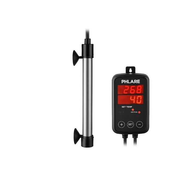 Titanium Stainless Steel Aquarium Heater Digital Display Submersible Fish Tank Heater with Temperature Controller Adjustable Thermostat for Freshwater and Saltwater Tanks (200W For 30-65 Gallon)