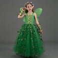 thumbnail image 4 of Afdoent Princess Dress Up For Girls Halloween Green Fairy Dress Outfit Girls Birthday Party Halloween Dress Up Clothes 4-5 Years, 4 of 8