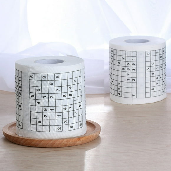 Papel higiénico divertido con material de pulpa de madera, novedad, divertido sudoku con números impresos