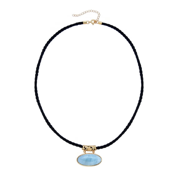 Gold Over Sterling Silver with Natural Aquamarine Pendant