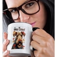 thumbnail image 2 of 3drose, Cute Airedale Terrier Dog Loves Talking Turkey for Thanksgiving, 11oz Two-tone Black Mug, 2 of 6