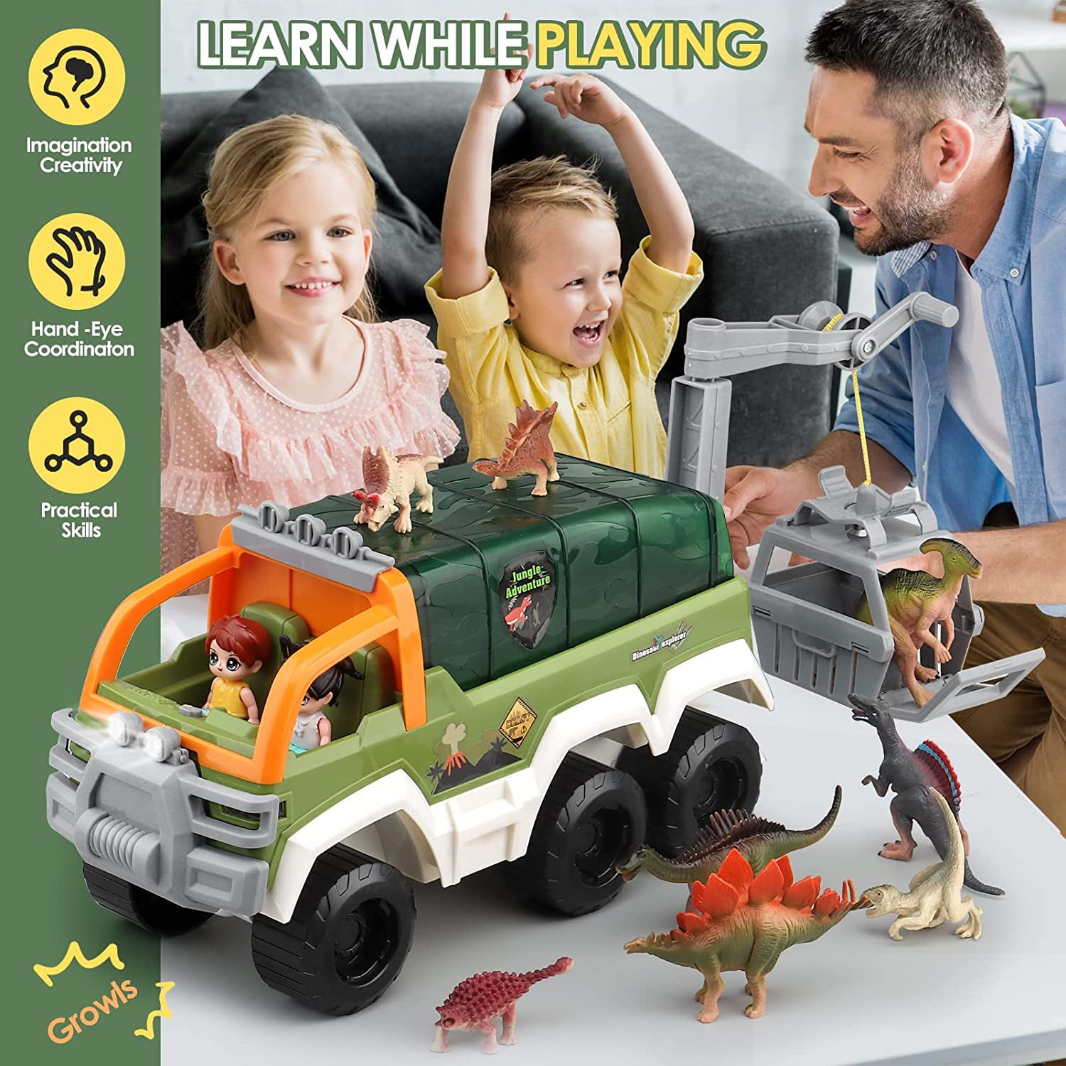 CAMION,A 3 Dinosaurs 1 Egg--Voiture jouet dinosaure Transport véhicule  Indominus Rex Jurassic World parc camion modèle jeu pour enfa - Cdiscount  Jeux - Jouets