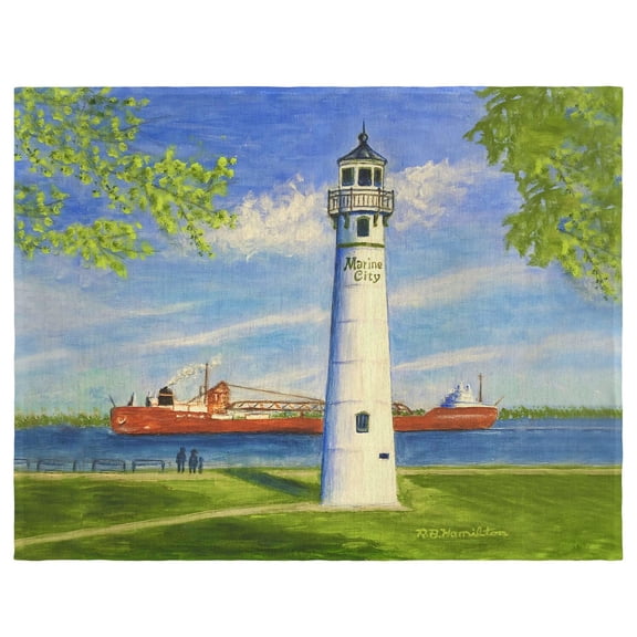 Betsy Drake Interiors Marine City Lighthouse, MI Place Mat Set of 4