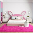 thumbnail image 7 of Junovo Super Soft Fluffy Area Rugs Modern Shag Rug for Bedroom Living Room,Cute Carpets for Kids Nursery Girls Home Dorm,6'x9',Hot Pink, 7 of 7