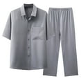 thumbnail image 1 of Costumes pour Hommes, Ensemble Deux Pièces Conçu par des Experts, T-Shirt à Col Rond, Chemise à Manches Courtes, Shorts à Cordon et Tenue Imprimée de Lettres, 1 of 5