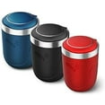 thumbnail image 2 of Car Ashtray, Car Trash Can With Lid And Led Light, Built-In Button Battery, Detachable, Blue, 2 of 3
