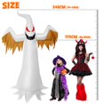 thumbnail image 2 of Halloween Inflatable White Ghost Blow Up Ghost Decoration Spooky Horror Evil with LED Flame Light Premium Waterproof Outdoor LED Light Ghost for Halloween Garden Party Yard, 2 of 8