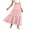 Pink, variant on Qiopertar Women Casual Elastic Waist Ruffled Ankle Length Skirt Solid Color Midi Skirt Fashion Boho A-Line Skirts for Spring Summer Vacation Beach Party, White S