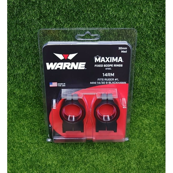 Warne Ruger #1, Mini-14 30mm Scope Rings Matte Black Medium