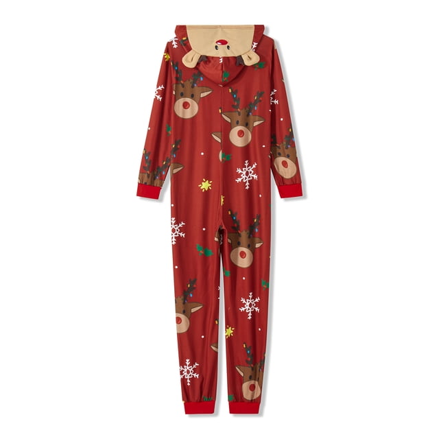 Pijama De Navidad Mono Casual Con Cremallera Estampado De Alce De Manga Larga Y Sombrero; Bebé 3 Meses