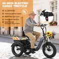 thumbnail image 2 of imerelez 500W Folding Electric Tricycle for Adults, 48V 20" Fat Tire 3-Wheel Ebike for Daily Commute & Grocery Hauling&nbsp;with Reverse & Large Basket,Grey, 2 of 12