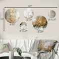 thumbnail image 4 of Designart "Gold and White Abstract" Abstract Painting Metal Wall Art Set of 5 Piece, 4 of 5