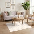 thumbnail image 3 of ODIKA 4'x6' Ultra-Soft Area Rug, Checkered Plaid Border Design Featuring Charming Feline And Bloom Accents None Washable, Bare feet friendly, Silk-Touch for Bedroom Home office, 3 of 7