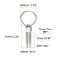 thumbnail image 2 of 2Pcs Spring Plunger with Pull Ring M6*1 0.47" Thread Length Pin Dia.4mm Round Carbon Steel Non-Locking, 2 of 5