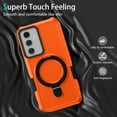 thumbnail image 4 of for Samsung Galaxy A25 5G Hybrid Case with Magnetic Ring Multi-Angle Stand, for Women Men [Excellent Grip Feeling] Drop Protective Case Cover for Samsung Galaxy A25 5G - Orange, 4 of 9