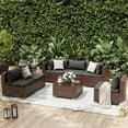 thumbnail image 4 of UDPATIO 7-Piece Rattan Outdoor Conversation Set with Glass Coffee Table, Grey, 4 of 9