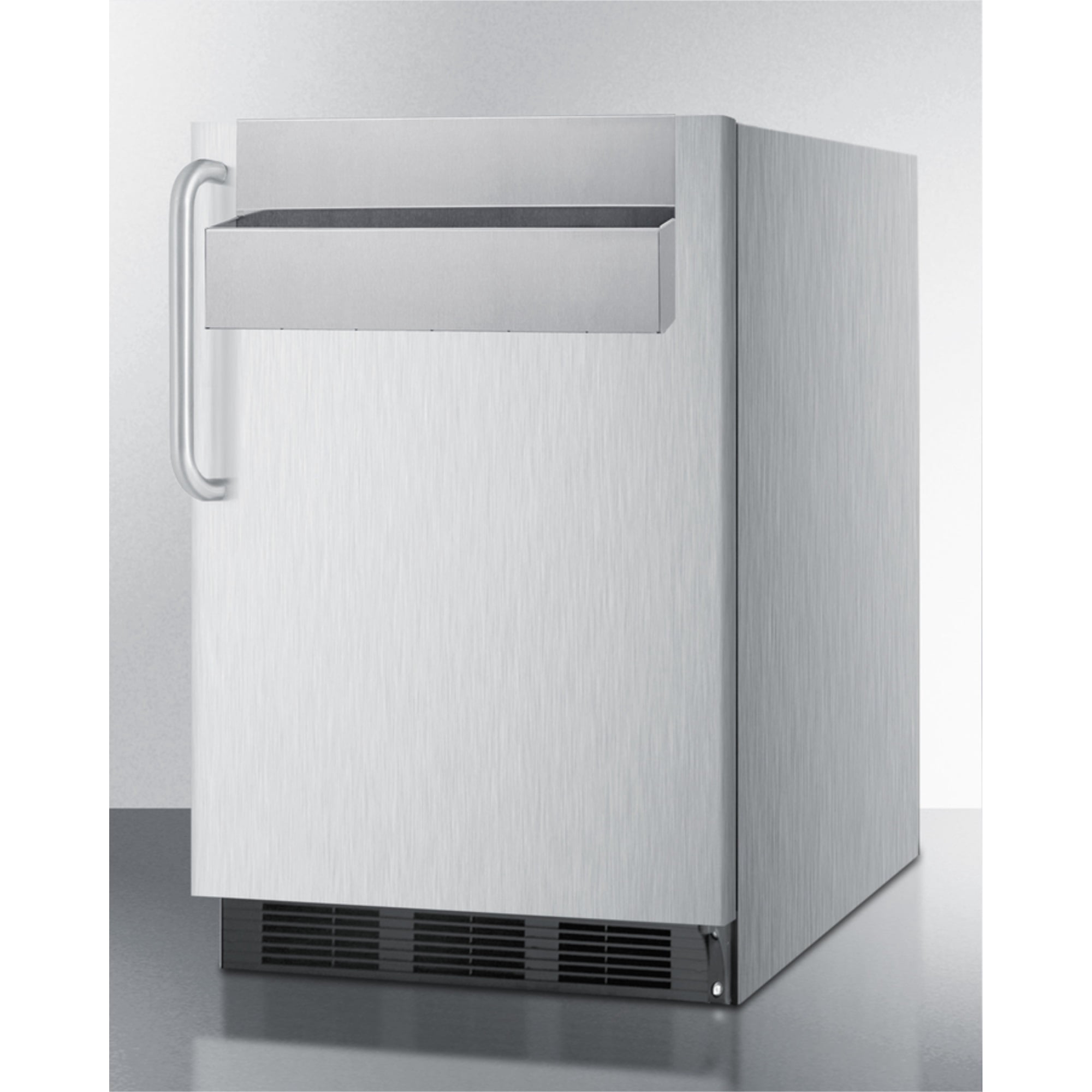 Outdoor commercial built-in all-refrigerator in stainless steel with speed rail