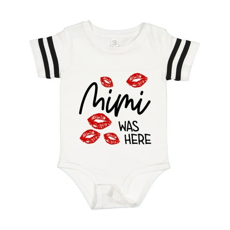 

Inktastic Mimi Was Here Red Kisses Gift Baby Boy or Baby Girl Bodysuit