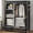 Black, variant on BAOKALER Wardrobe Closet Organizer with 3 Drawers and 4 Side Pockets, Non-Woven Fabric Clothes Storage for Bedroom, Living Room, Closet, Garage, Dorm, Light Gray