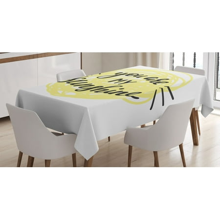 

Quotes Decor Tablecloth Modern Love Quote with Hand Drawn Circle Scribbles Love Symbol Print Rectangular Table Cover for Dining Room Kitchen 60 X 84 Inches Light Yellow Black by Ambesonne