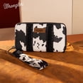 thumbnail image 4 of Wrangler Wristlet Western Wallet Boho Aztec Credit Card Holder for Women, Cow Print-Black, 4 of 7