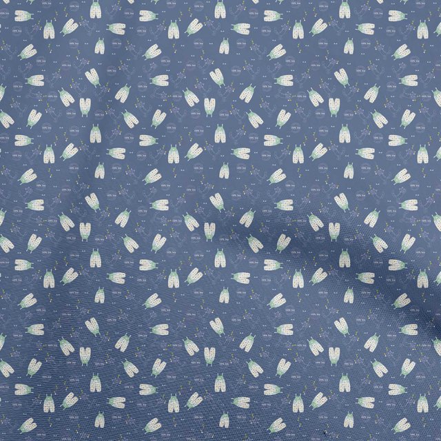 oneOone Rayon Medium Blue Fabric Kids Cloth Sewing Craft Projects Fabric Prints By Yard 56 Inch Wide