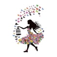 thumbnail image 3 of Adhesivo de pared con diseño de princesa mariposa, autoadhesivo, PVC, 74 x 105 cm, 3 of 4