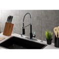 thumbnail image 4 of Gourmetier LS8777DKL Kaiser Single-Handle Deck-Mount Pre-Rinse Kitchen Faucet, Matte Black/Polished Chrome, 4 of 8