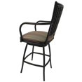 thumbnail image 2 of Outdoor Counter Stool 26" Seat - Erin - Red Stripe Fabric - Black Metal, 2 of 2