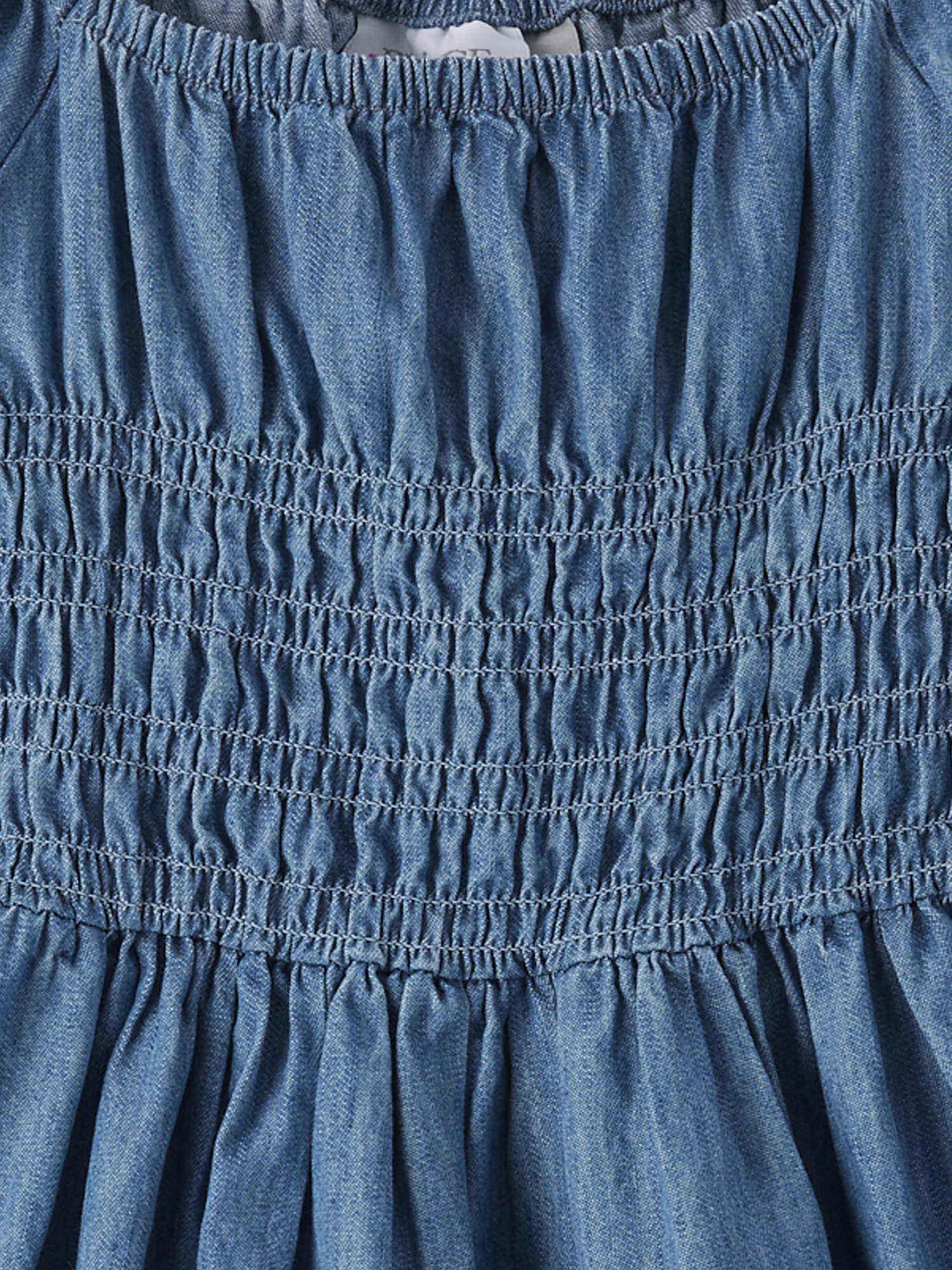 The Children's Place Girls Long Sleeve Smocked Chambray Dress, Sizes XS-XXL
