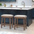 thumbnail image 2 of Sophia & William 24" PU Leather Counter Height Bar Stool with Wood Leg-Set of 2-White, 2 of 5