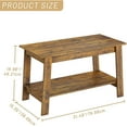 thumbnail image 3 of Ourlova 2-Tier Farmhouse Coffee Table with Storage Shelf, Rectangular Living Room Center Table Wood Coffee Table, 3 of 7