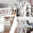thumbnail image 5 of (Geometric Patterns, 130x180cm) Sofa Blanket with Pompom, Couch Throws, Knitted Blanket, Aztec Ethnic Style Blanket, for Home, Office, Travel, Camping, 5 of 5