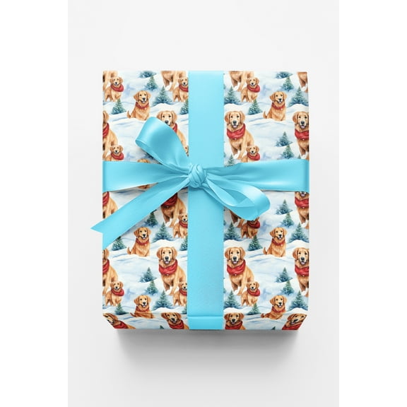 London Penny Premium Wrapping Paper - Snowbound Goldens