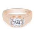 thumbnail image 3 of Cushion & Round Cut Lab Created Moissanite Diamond Bezel Set Men's Anniversary Wedding Band Ring in 14k Rose Gold Over Sterling Silver(1 CTTW,G-H Color,VVS1 Clarity)-7, 3 of 6