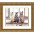 thumbnail image 1 of Shefranov, Olga 14x12 Gold Ornate Wood Framed with Double Matting Museum Art Print Titled - Cats, 1 of 4