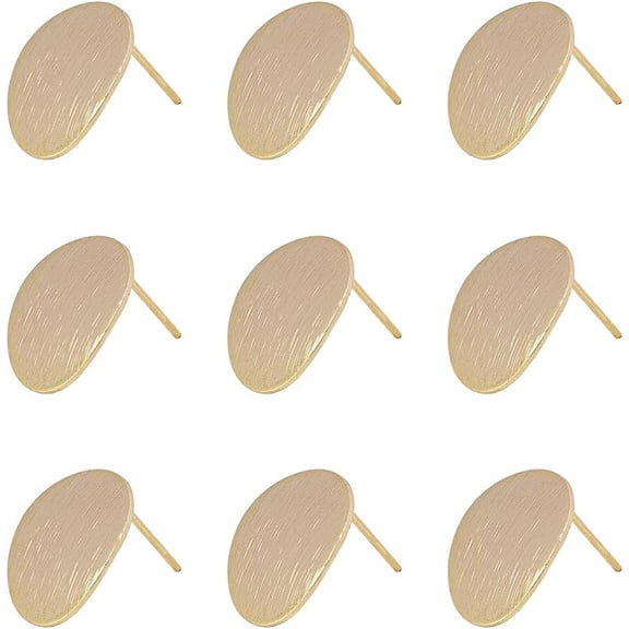 40PCS Earrings Posts Pin Stud Brass Stud Earring Findings for Earring Making Supplies-Golden