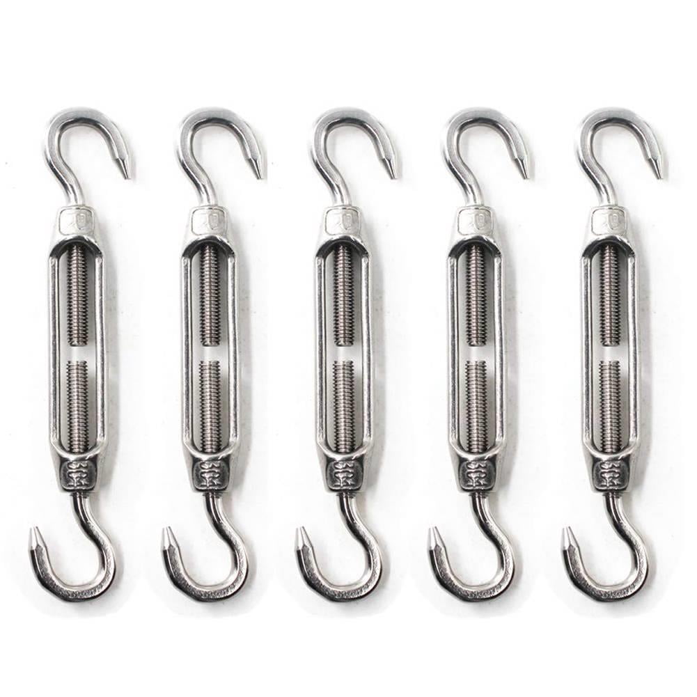 5PCS Wire Rope Hook 304 Stainless Steel Turnbuckles Heavy Duty