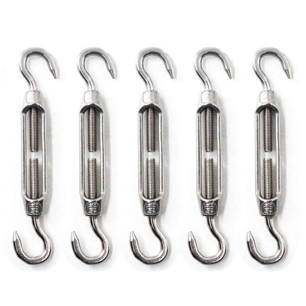 5PCS Wire Rope Hook 304 Stainless Steel Turnbuckles Heavy Duty