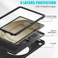 thumbnail image 2 of Dteck Case for Samsung Galaxy A9 Plus 11-inch 2023 (X210,X215,X216,X218),Heavy Duty Armor 3-Layer Protection Case Rotating Kickstand Cover with Hand Strap,Black, 2 of 8