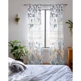 thumbnail image 3 of Blue Beige Coastal Sheer Curtains 84 Inch Length 2 Panels Set for Living Room/Bedroom, Beach Starfish Summer Eucalyptus Retro Kitchen Curtains Grommet Semi-Sheer Curtains Window Treatments 52"x84"x2, 3 of 7