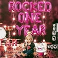 thumbnail image 3 of Rock and Roll Birthday Party Decorations Red and Black 50 Rocks Balloon Banner Rock N Roll Theme Party Decor Music Theme Birthday Decoration (Hot Pink 1st), 3 of 5