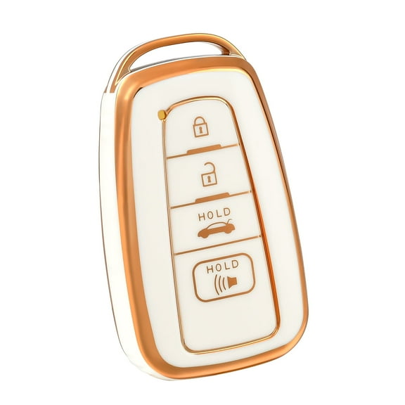 OFFCURVE Key Fob Cover for 2018-2022 Toyota RAV4 Camry Corolla Avalon C-HR Prius GT86,White Gold