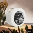thumbnail image 6 of Fuzoiu Running Horse Print Portable Jewelry Box,Round Mini Leather Travel Jewelry Case,Small Travel Jewelry Organizer,Jewelry Holder for Ring Necklace Earring for Women Girls-White, 6 of 7